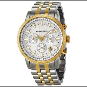 MICHAEL KORS Silver Dial Chronograph TwoTone Watch